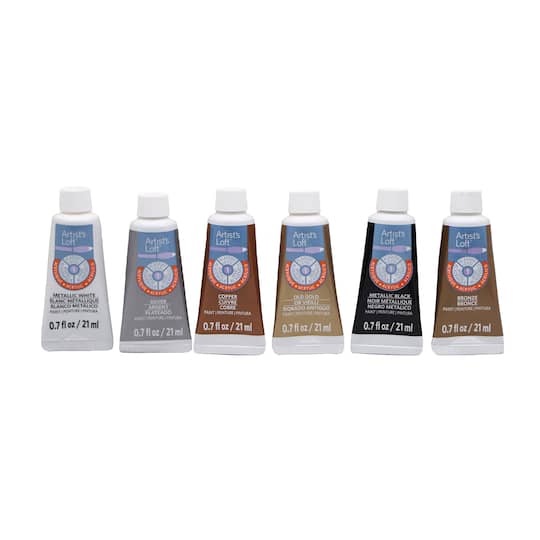 Artists Loft; Artist's Loft® Metallic Acrylic Paint Set, 6 Count; Category:Acrylic Paint Sets; Image:1